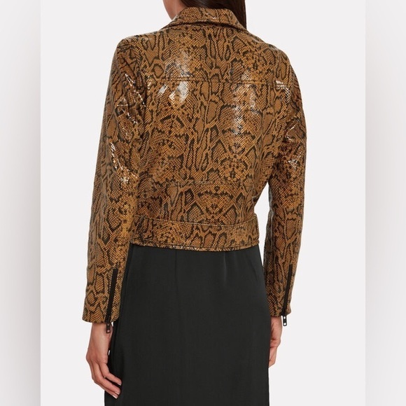 NWT NOTES DU NORD Mercy Snake-Embossed Leather Jacket Multi - Picture 4 of 13